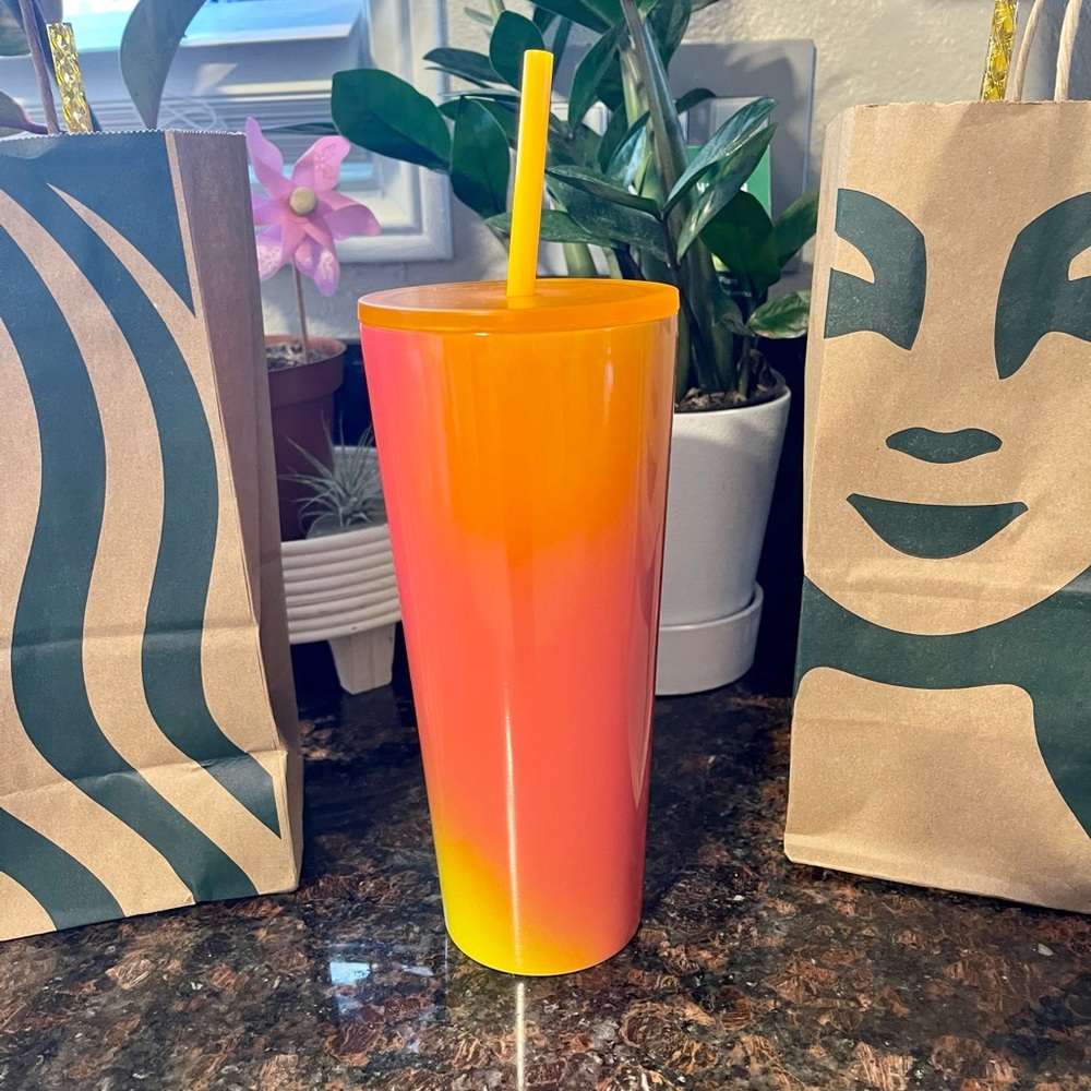 🧡Starbucks🧡 2022 Summer Yellow & Orange Ombre Gradient Stainless Steel Tumbler - Picture 6 of 9